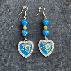 Handmade NFL LA Rams Beaded Earrings